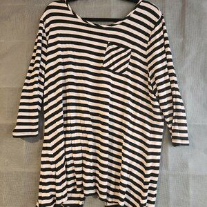 Molly & Isadora Striped Shirt Size 2X